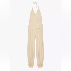 Zara Cream Halter Jumpsuit